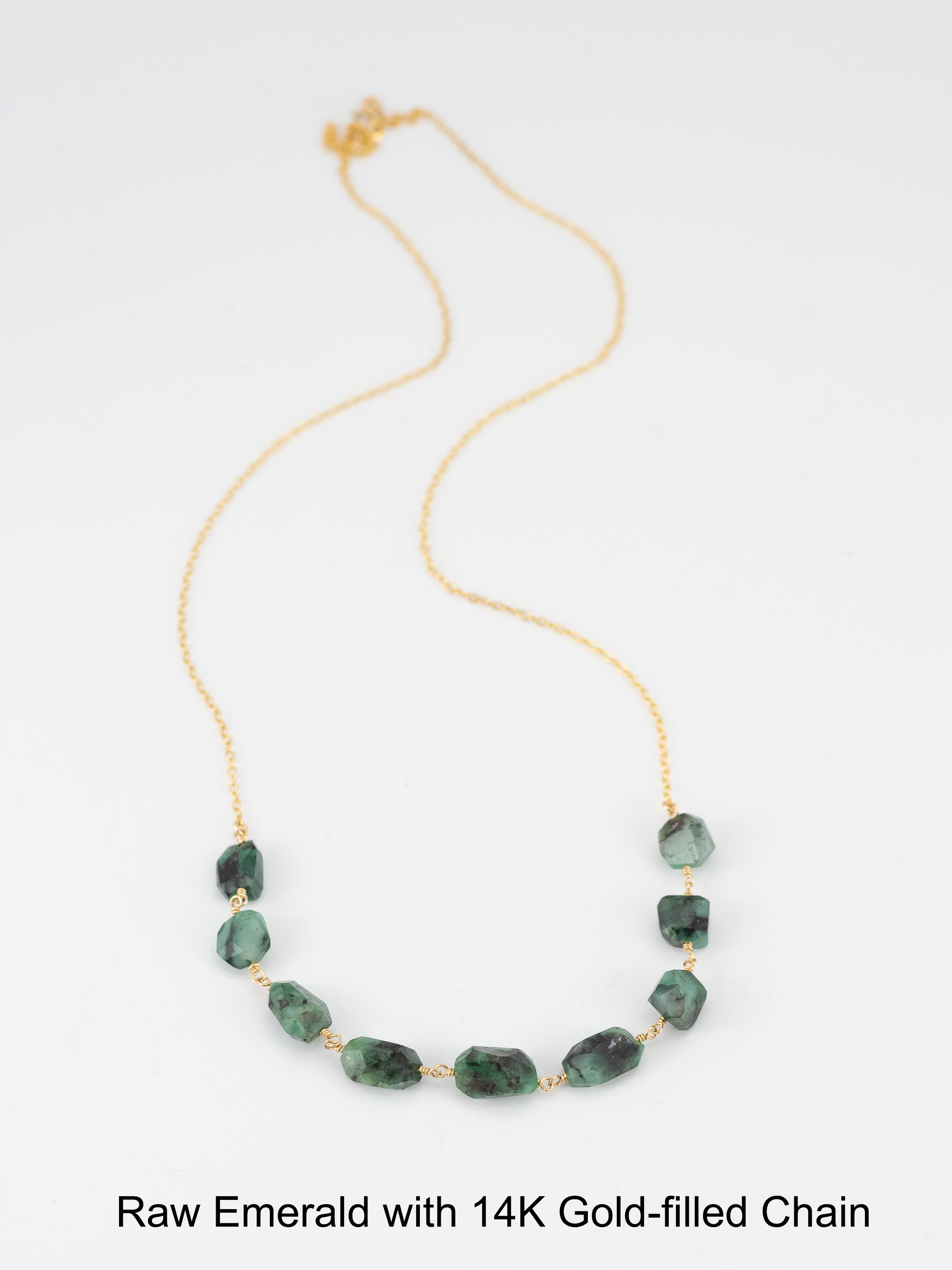 Raw Emerald Statement Necklace  May Birthstone Necklace  Genuine Raw Crystal Statement Necklace  Christmas Gifts for Mom  Fall Necklace