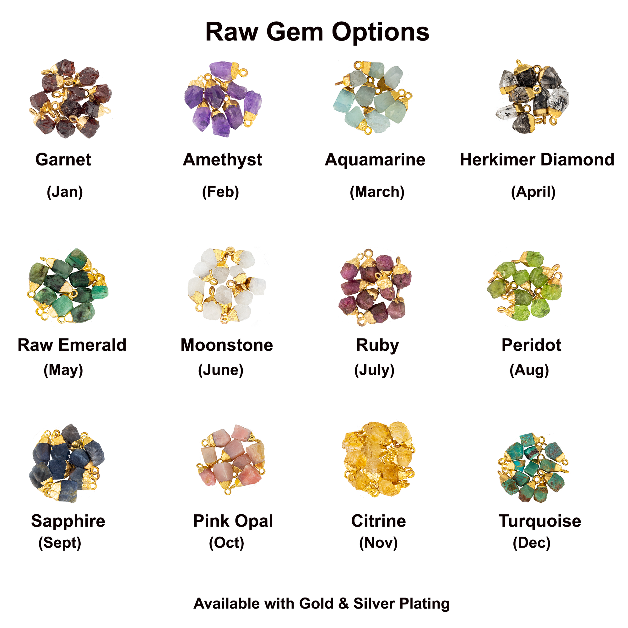 Raw Birthstone Zodiac Necklace