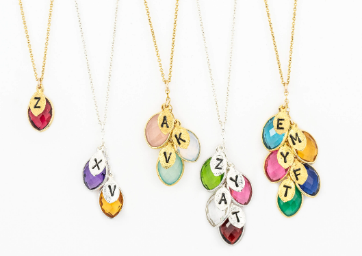 Birthstone Initial Necklace