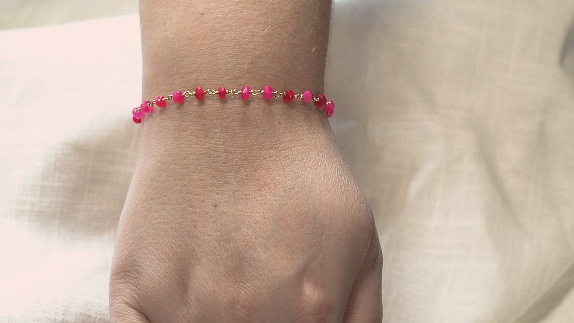 Hot Pink Rosary Bracelet